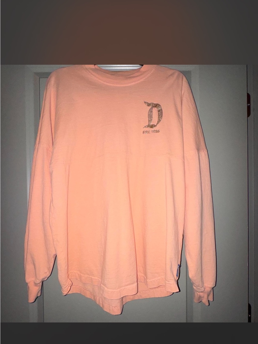 Peach Long-Sleeve Spirit Jersey with Embroidered D Logo